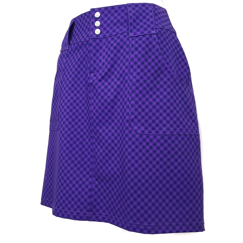 JoFit Purple Stretchy Plaid Athletic Skort Size 2. See measurements
